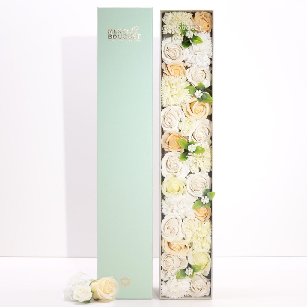 Fiori di Sapone Bianco & Avorio - Nozze - Conf. Extra Lunga 01